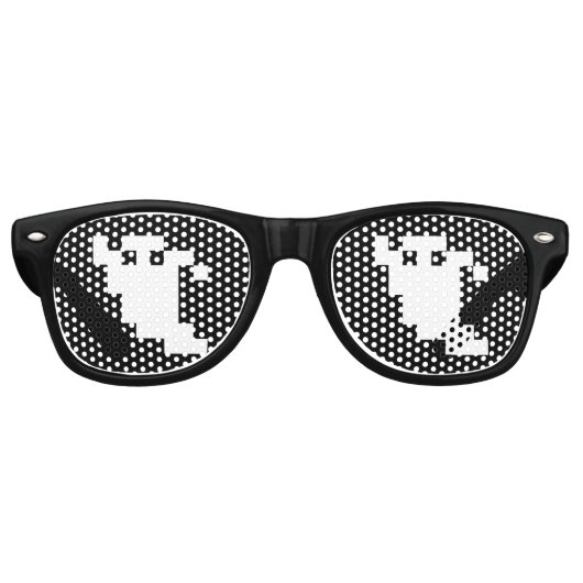 8 Bit Pixel Ghost Partybrille (Vorderseite)