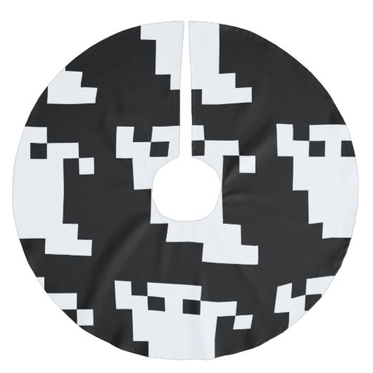 8 Bit Pixel Ghost Polyester Weihnachtsbaumdecke (Vorderseite)