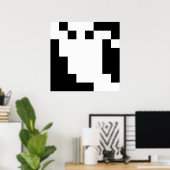 8 Bit Pixel Ghost Poster (Heimbüro)