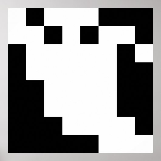 8 Bit Pixel Ghost Poster (Vorne)