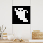 8 Bit Pixel Ghost Poster (Küche)