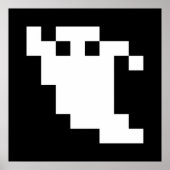 8 Bit Pixel Ghost Poster (Vorne)