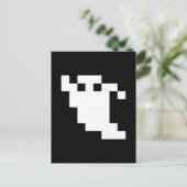 8 Bit Pixel Ghost Postkarte (Stehend Vorderseite)