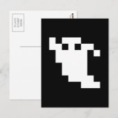 8 Bit Pixel Ghost Postkarte (Vorne/Hinten)