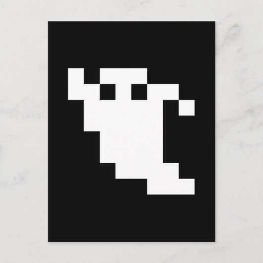 8 Bit Pixel Ghost Postkarte (Vorderseite)