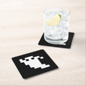 8 Bit Pixel Ghost Rechteckiger Pappuntersetzer (Vor Ort)
