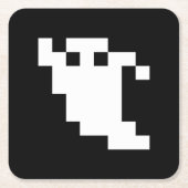 8 Bit Pixel Ghost Rechteckiger Pappuntersetzer (Vorderseite)