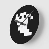 8 Bit Pixel Ghost Runde Wanduhr (Winkel)