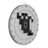 8 Bit Pixel Ghost Shadow Dartscheibe (Vorderseite Links)