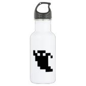 8 Bit Pixel Ghost Shadow Edelstahlflasche (Vorderseite)