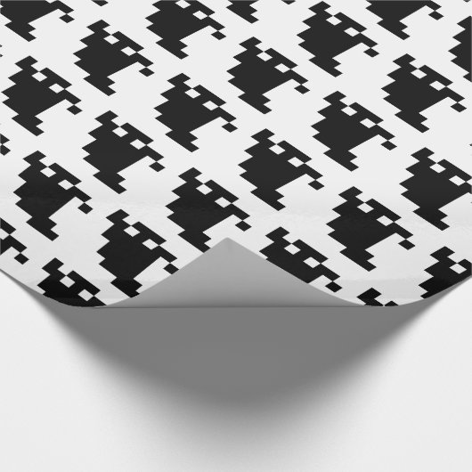 8 Bit Pixel Ghost Shadow Geschenkpapier (Ecke)