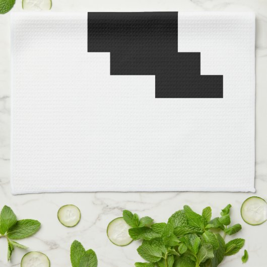 8 Bit Pixel Ghost Shadow Geschirrtuch (Gefaltet)