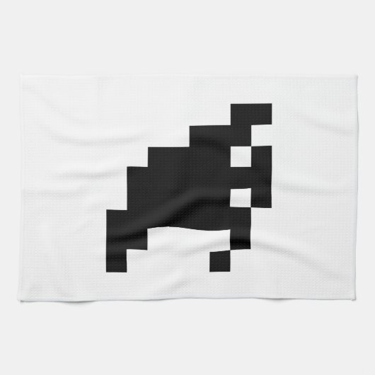 8 Bit Pixel Ghost Shadow Geschirrtuch (Horizontal)