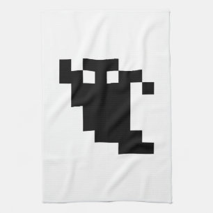 8 Bit Pixel Ghost Shadow Geschirrtuch