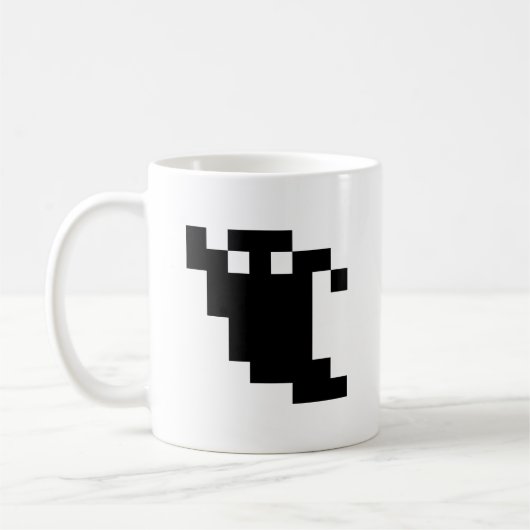 8 Bit Pixel Ghost Shadow Kaffeetasse (Links)