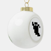 8 Bit Pixel Ghost Shadow Keramik Kugel-Ornament (Links)