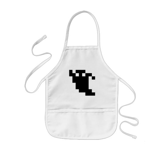8 Bit Pixel Ghost Shadow Kinderschürze (Vorne)