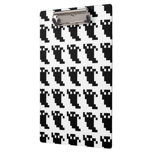 8 Bit Pixel Ghost Shadow Klemmbrett (Links)