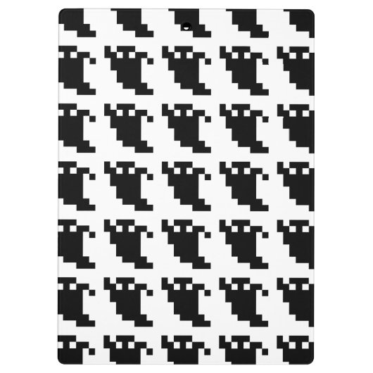 8 Bit Pixel Ghost Shadow Klemmbrett (Rückseite)