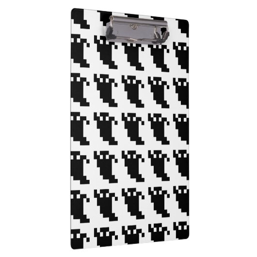 8 Bit Pixel Ghost Shadow Klemmbrett (Rechts)