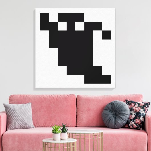 8 Bit Pixel Ghost Shadow Leinwanddruck (Insitu (Wohnzimmer))