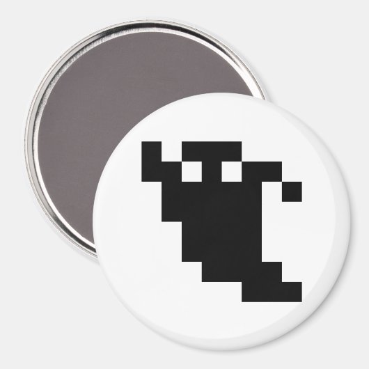 8 Bit Pixel Ghost Shadow Magnet (Vorderseite/Rückseite)