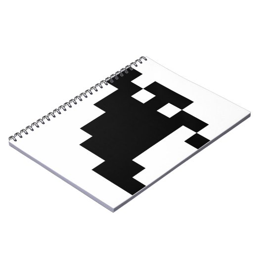 8 Bit Pixel Ghost Shadow Notizblock (Linke Seite)