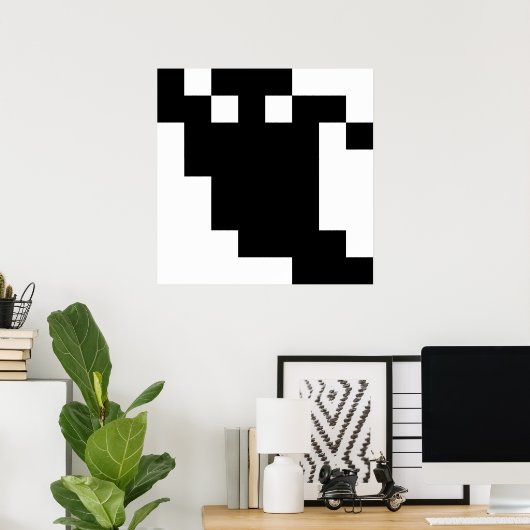 8 Bit Pixel Ghost Shadow Poster (Heimbüro)