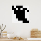 8 Bit Pixel Ghost Shadow Poster (Küche)