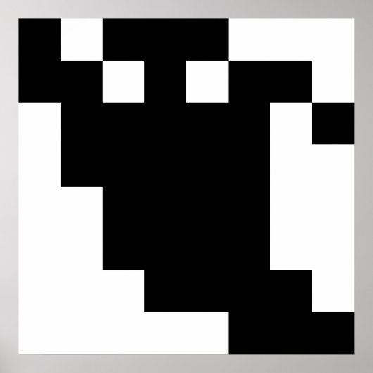8 Bit Pixel Ghost Shadow Poster (Vorne)