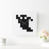 8 Bit Pixel Ghost Shadow Quadratische Wanduhr (Zuhause)