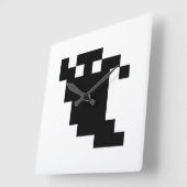 8 Bit Pixel Ghost Shadow Quadratische Wanduhr (Winkel)