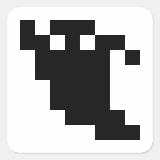 8 Bit Pixel Ghost Shadow Quadratischer Aufkleber (Vorderseite)