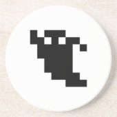 8 Bit Pixel Ghost Shadow Sandstein Untersetzer (Vorne)