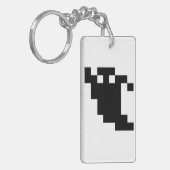 8 Bit Pixel Ghost Shadow Schlüsselanhänger (Vorderseite links)