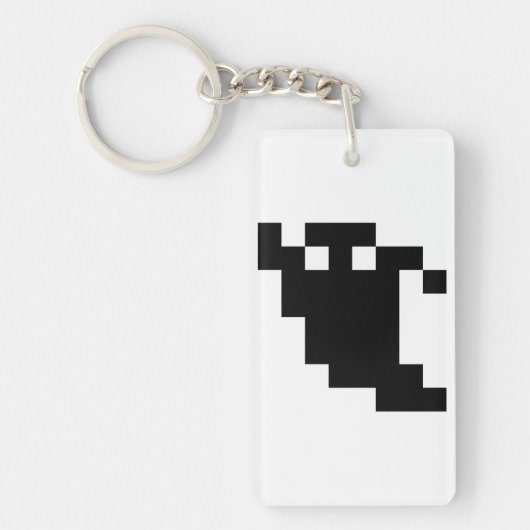 8 Bit Pixel Ghost Shadow Schlüsselanhänger (Vorderseite)