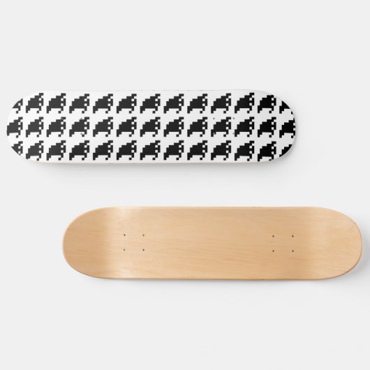 8 Bit Pixel Ghost Shadow Skateboard (Horizontal)