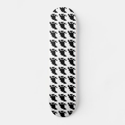 8 Bit Pixel Ghost Shadow Skateboard (Vorderseite)