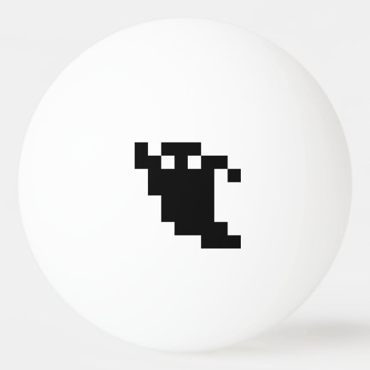 8 Bit Pixel Ghost Shadow Tischtennisball (Vorderseite)