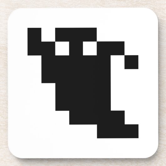 8 Bit Pixel Ghost Shadow Untersetzer (Vorderseite)