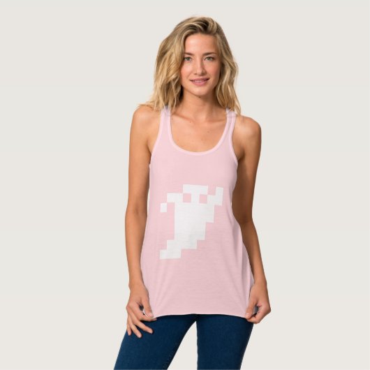 8 Bit Pixel Ghost Tank Top (Vorderseite Vollansicht)