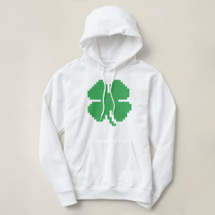 8 Bit-Pixel glücklich vierblättriges Kleeblatt Hoodie