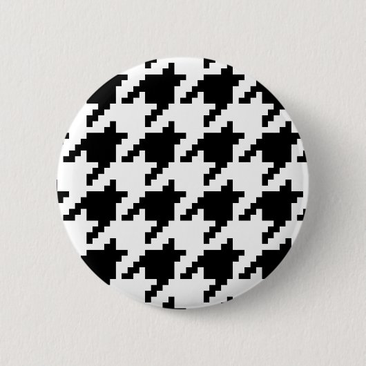 8 Bit-Pixel-Hahnentrittmuster-Karo-Muster Button (Vorderseite)