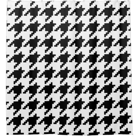 8 Bit Pixel Hahnentrittmuster Karo Muster Duschvorhang (Vorderseite)