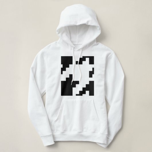 8 Bit Pixel Hahnentrittmuster Karo Muster Hoodie (Design vorne)