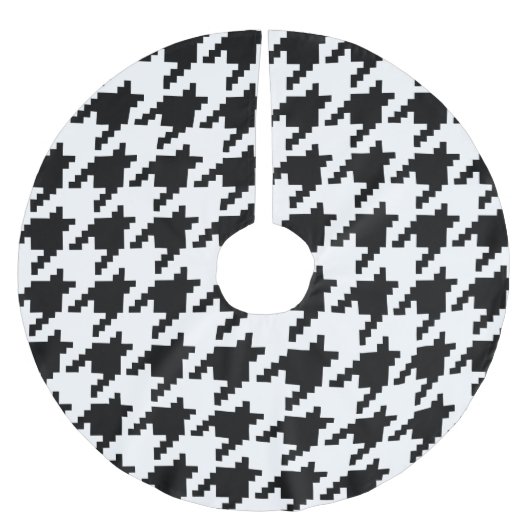 8 Bit-Pixel-Hahnentrittmuster-Karo-Muster Polyester Weihnachtsbaumdecke (Vorderseite)