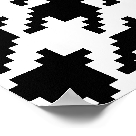 8 Bit Pixel Hahnentrittmuster Karo Muster Poster (Ecke)