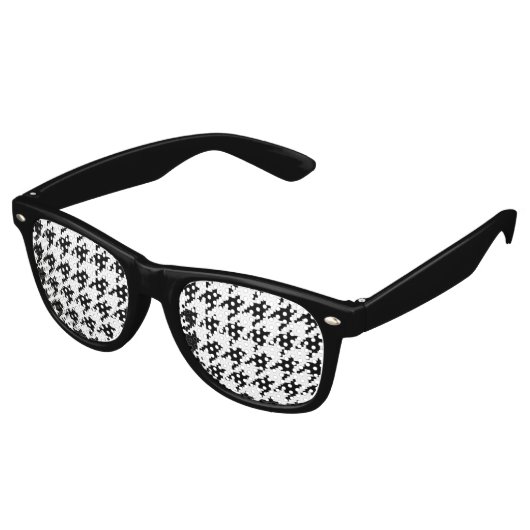 8 Bit Pixel Hahnentrittmuster Karo Muster Sonnenbrille (Schrägansicht)