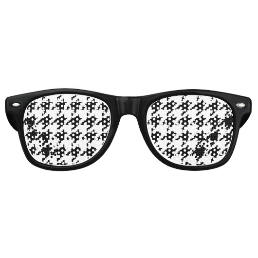 8 Bit Pixel Hahnentrittmuster Karo Muster Sonnenbrille (Vorderseite)