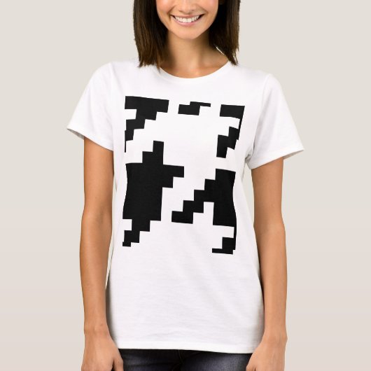 8 Bit Pixel Hahnentrittmuster Karo Muster T-Shirt (Vorderseite)